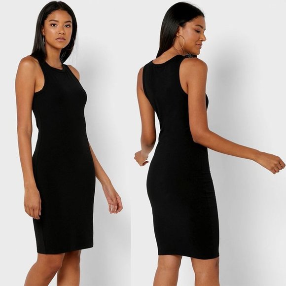 COTTON ON Basic Black Sleeveless Bodycon Tank Dress‎ Sz XS - Picture 1 of 5